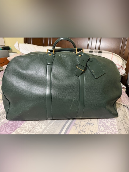 Louis Vuitton Other - Louis Vuitton Green Leather Travel Duffel with Gold-Tone Hardware .